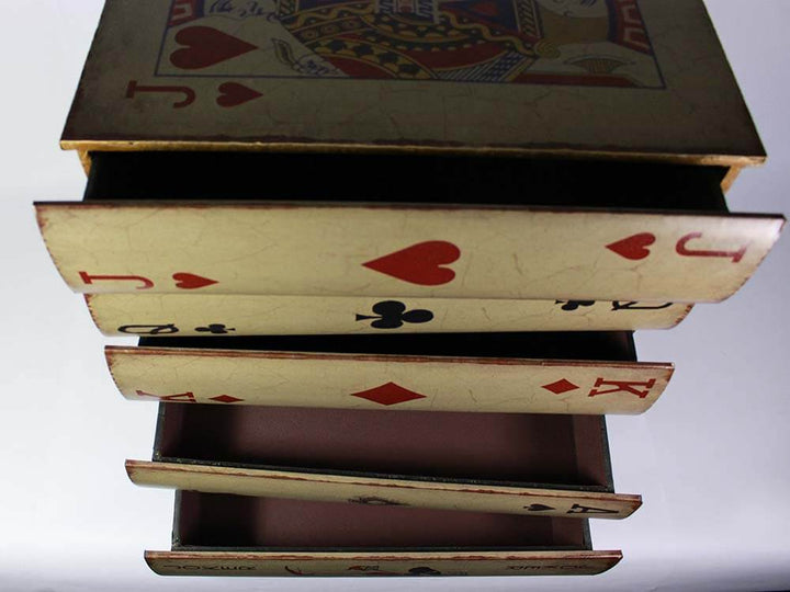 Playing Card Chest of Drawers, Alice in Wonderland Wonky Cabinet