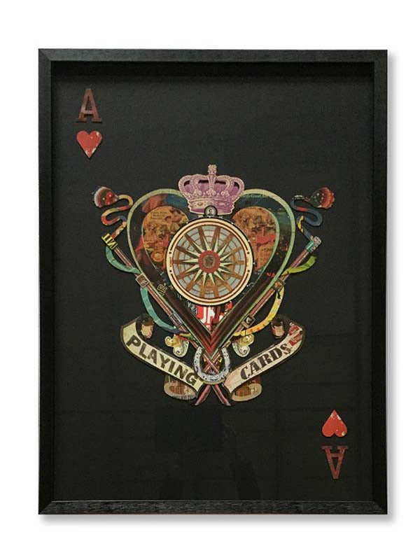 Playing cards collage  Ace of heart  picture