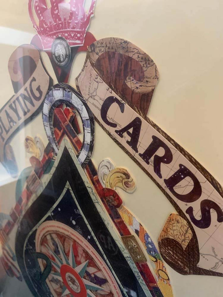 Ace, Playing Card Wall Art 3D Collage Picture,  Ace of Spades