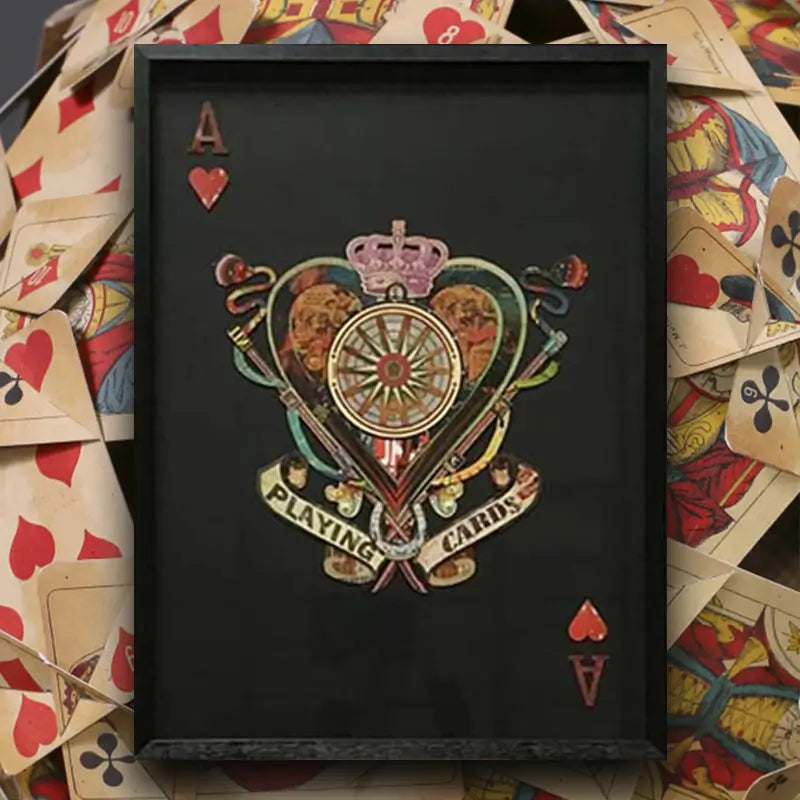Playing Cards Wall Pictures, 3D Collage Wall Art, King of Heart Picture, Queen of Hearts
