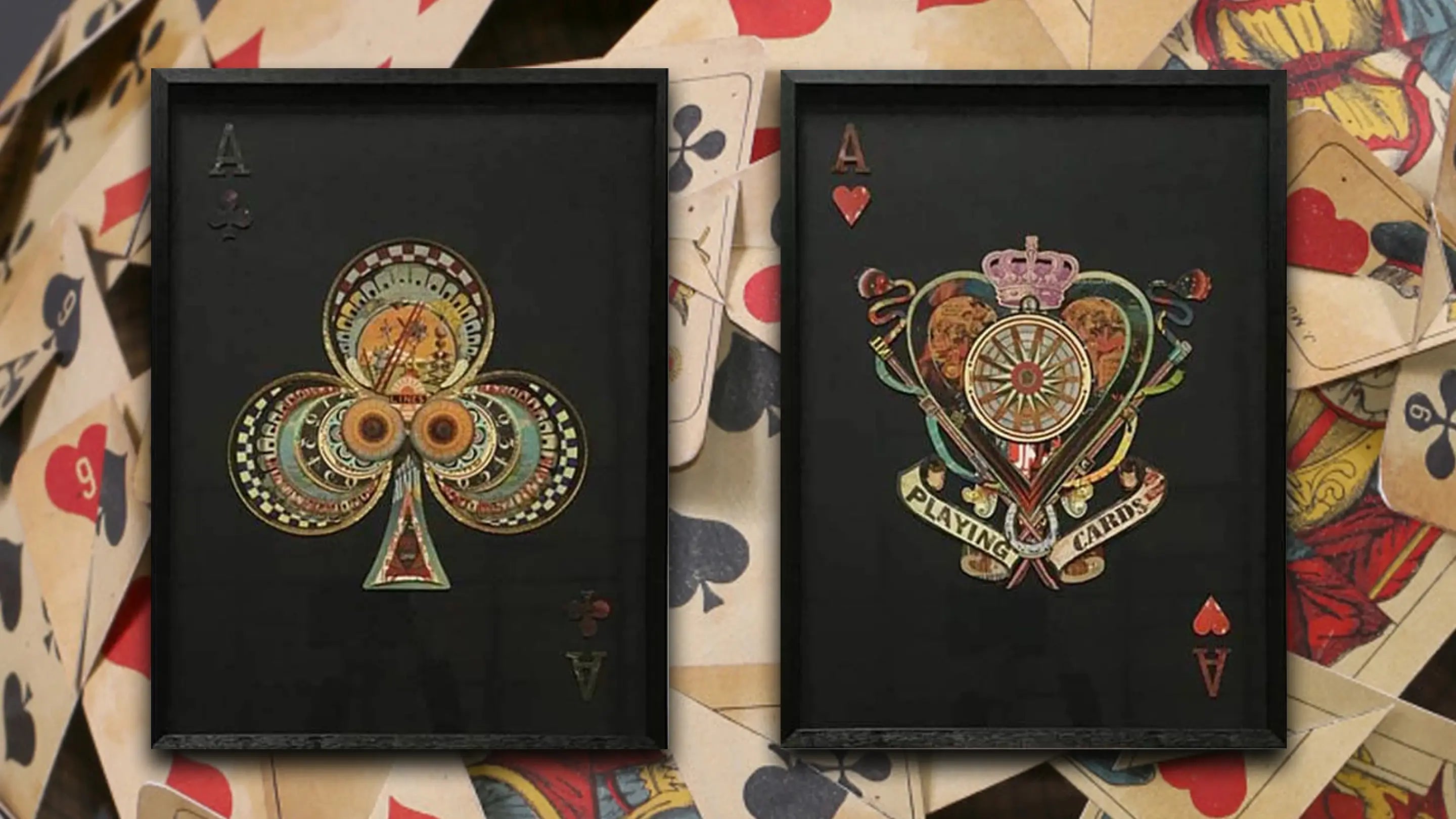 Playing Cards Wall Pictures, 3D Wall Art, King of Heart Picture, Queen of Hearts, Ace Wall Art Collage pictures