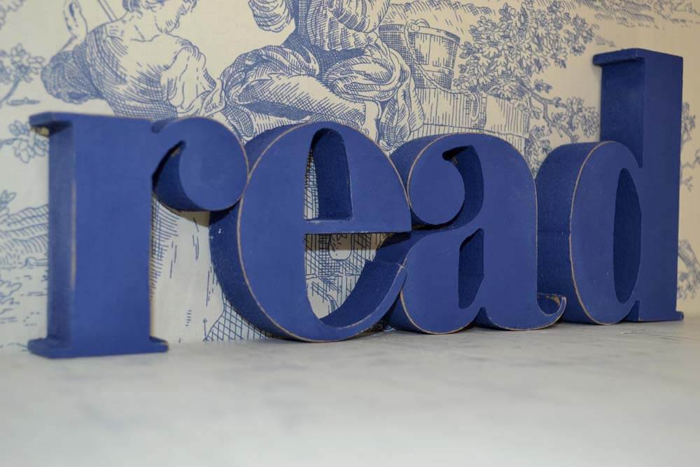 READ, 3D Wooden Letters:  Hand Distressed Wooden Letters