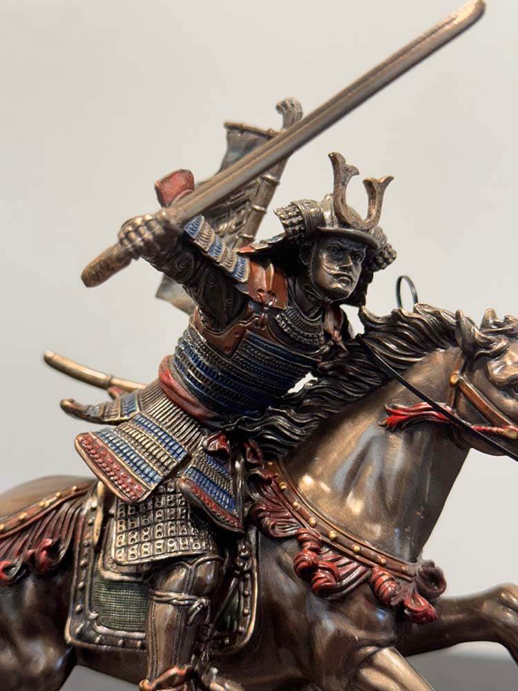 Japanese Samurai Warrior on Horse Back Bronze Statue, 25cm – Dutch ...