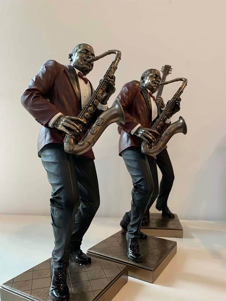 American Jazz Sax Tenor musicians figurine bronze sculpture 