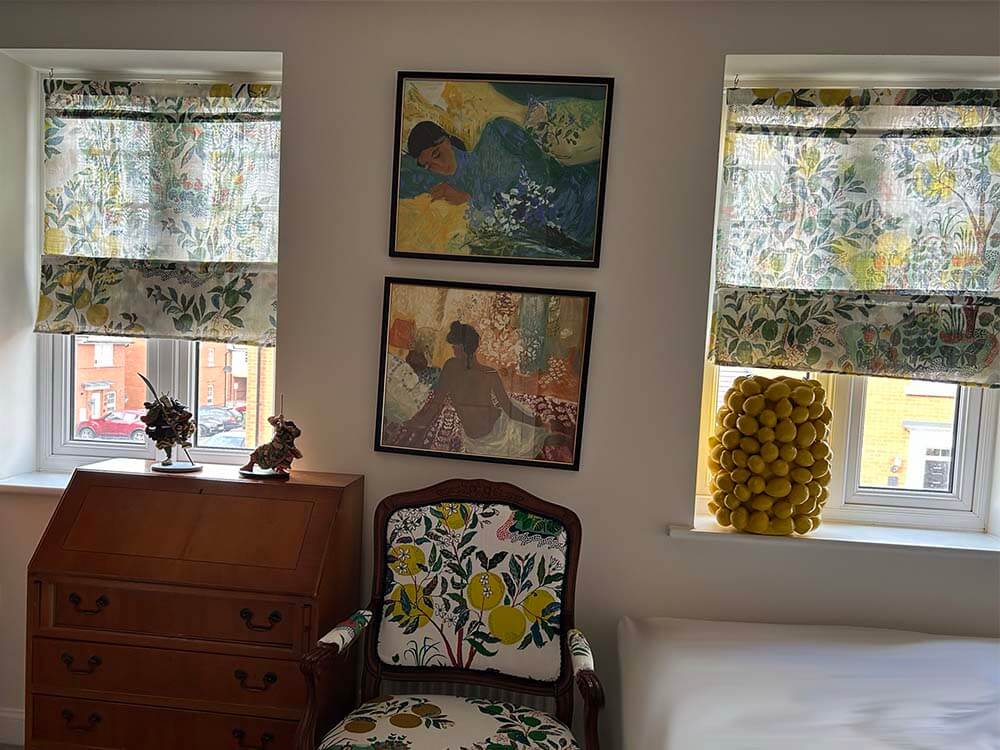 Citrus Garden Pool or Primary valence window shade citrus garden faux roman shade relaxed shade citrus garden valance Schumacher valance