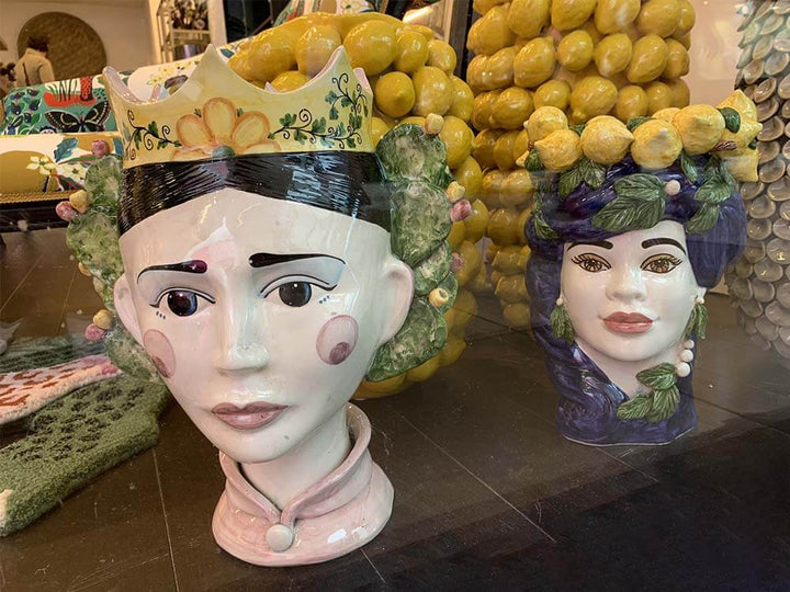 Handmade Sicilian Moro Head ceramic vase