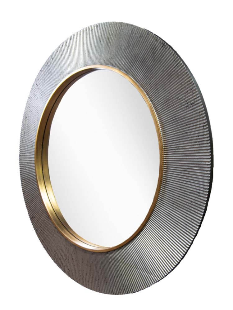 Sunrays mirror silver and brass finish 