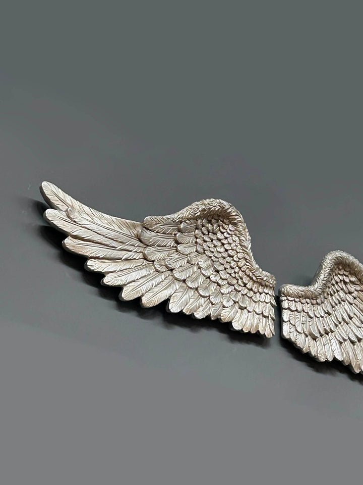 Silver Horizontal Angel Wings 60cm