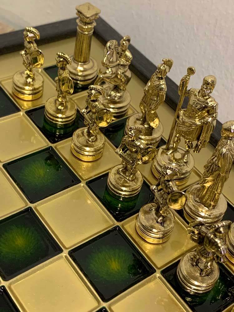 Metal Chess Set ,Greek Roman Period Chess Pieces, 30cm