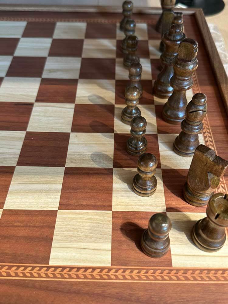 Handcrafted Master Staunton Chess Set Brown and white