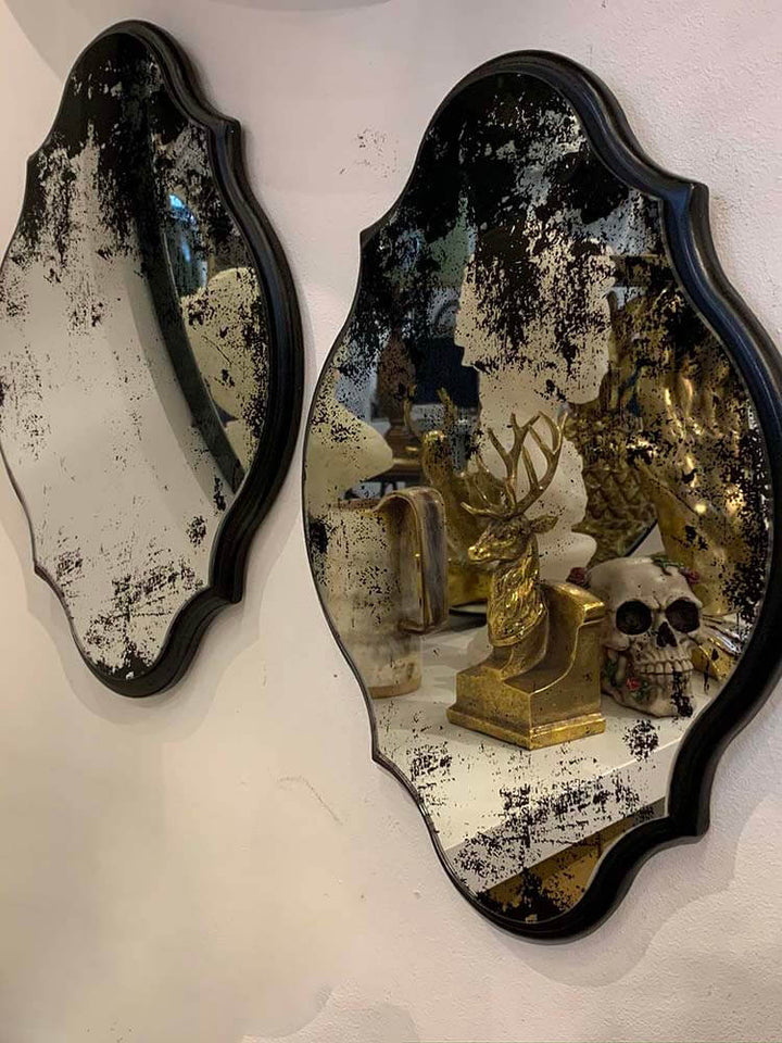 Small distressed effect wall mirror