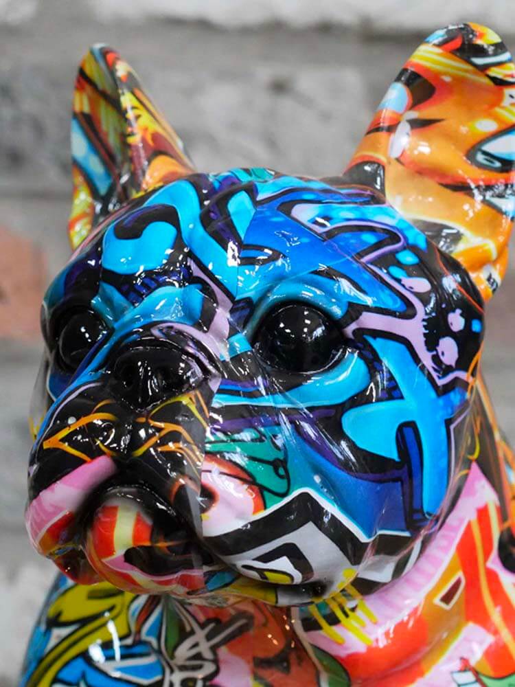Graphic Bulldog Multicoloured plash art English bulldog