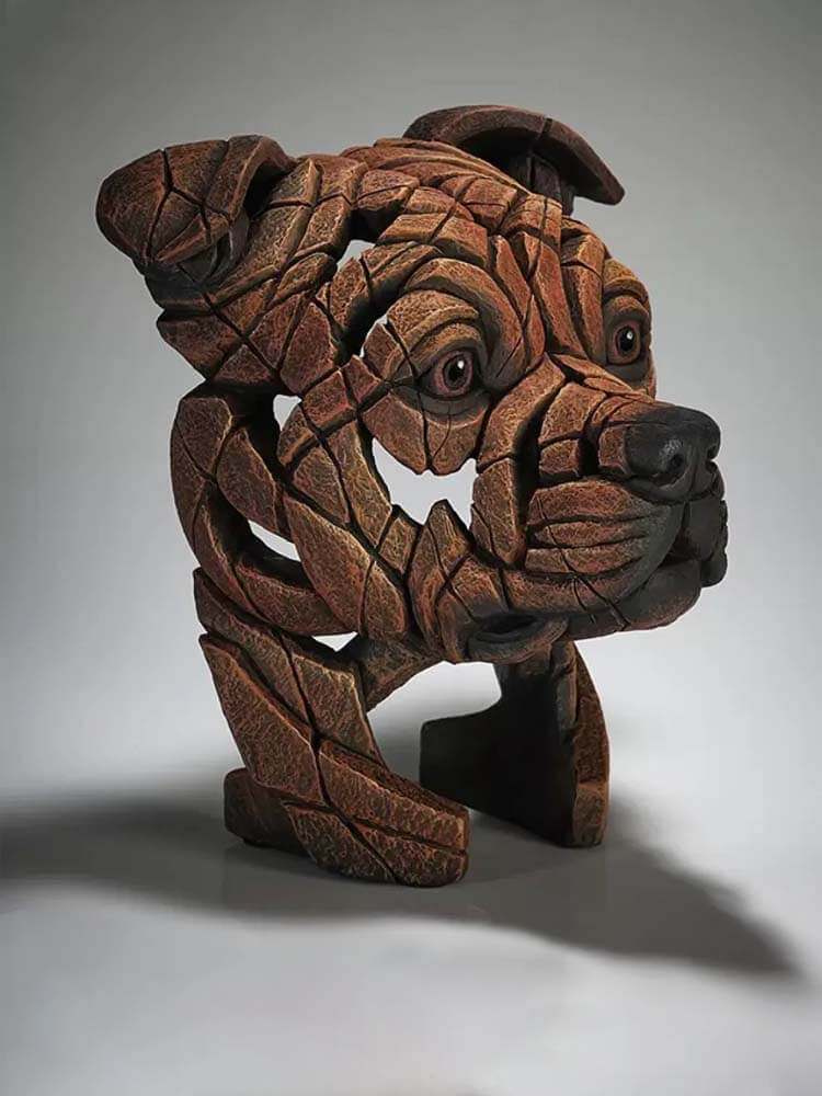 Staffordshire Bull Terrier Bust (Red) EDB27R Edge Sculpture