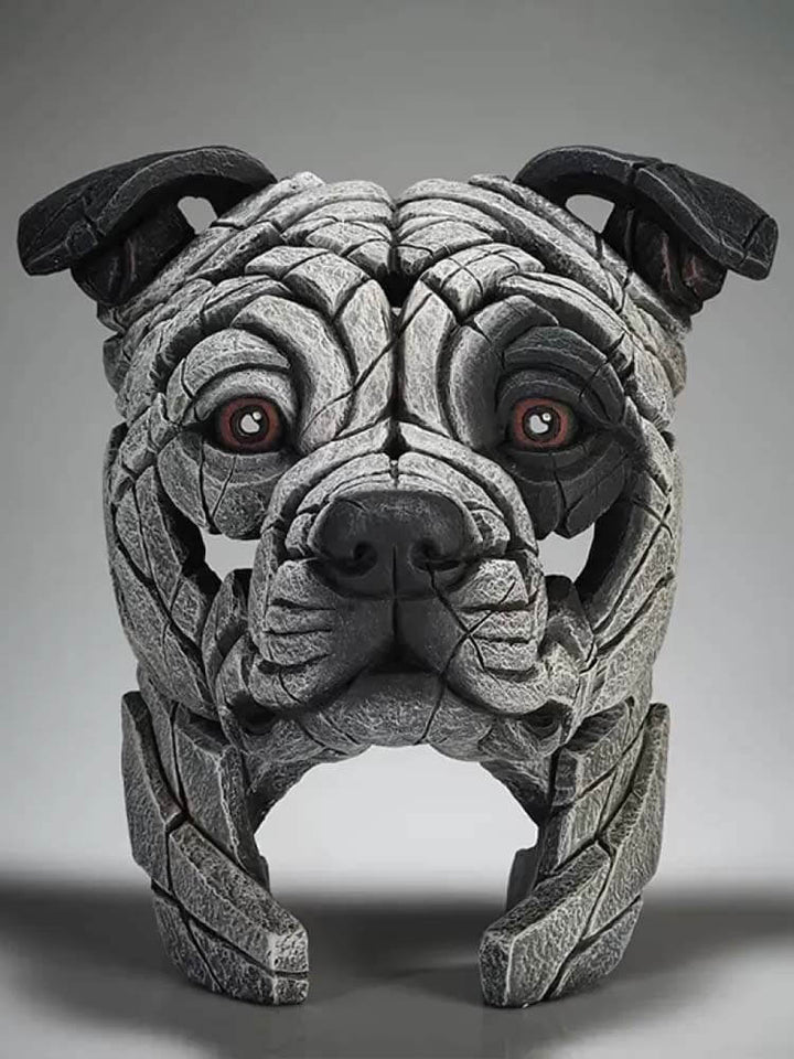 Staffordshire Bull Terrier Bust White