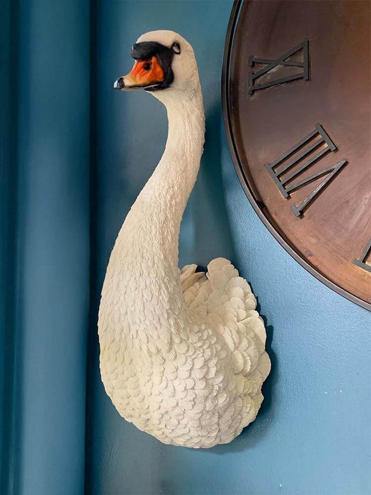 Large white swan wall mount, white swan wall head
