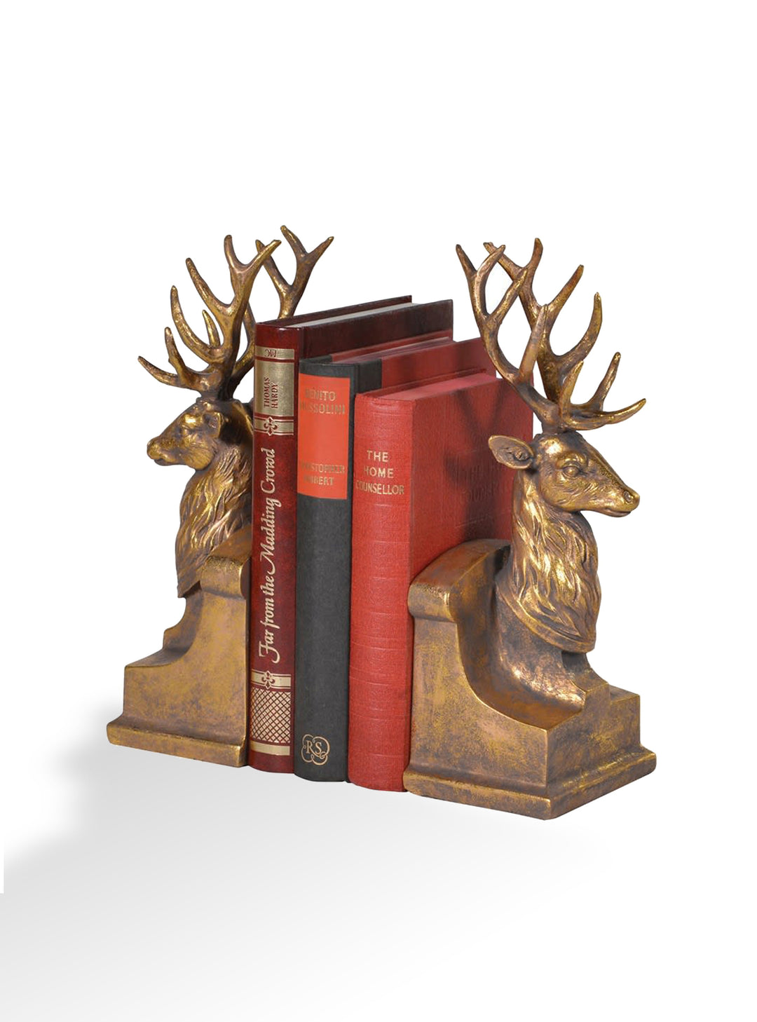 gold stag bookends 
