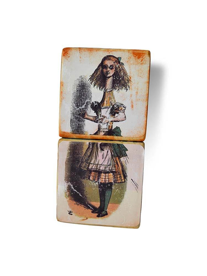Alice's Adventure In Wonderland Wooden Blocks, Personalized, 7cm (2.8"), Price Per Block