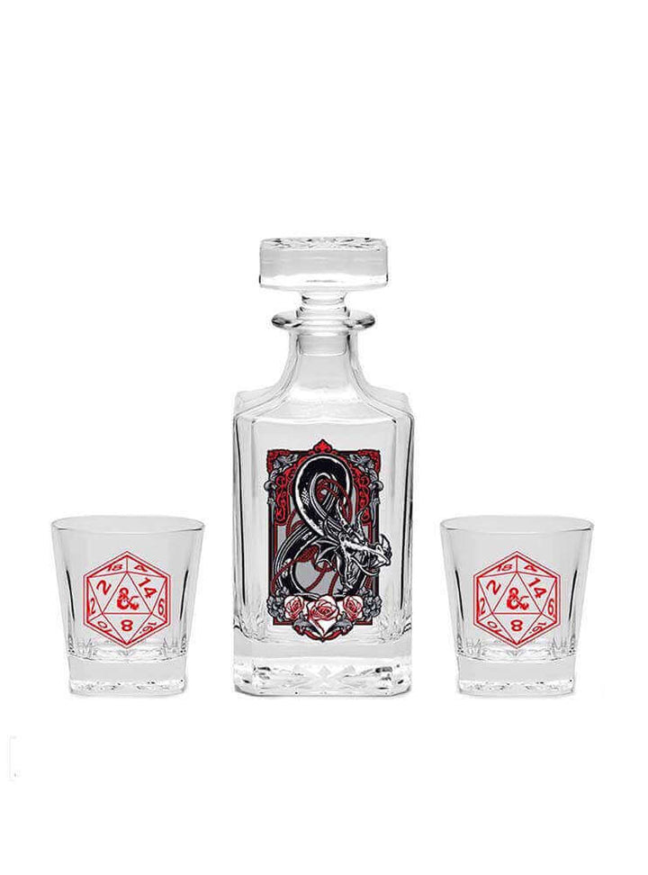 Dungeons & Dragons Decanter Set | 18cm Glass Bottle & 2 Glasses