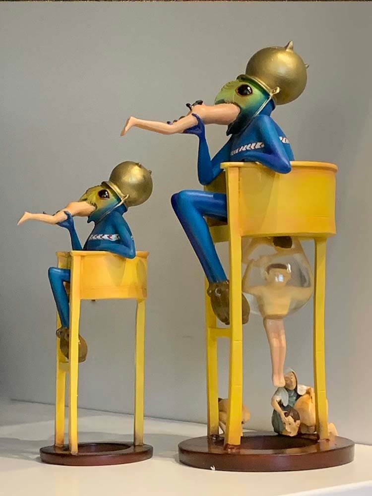 Museum replication of Devil on Night Chair by Hieronymus Bosch sculpture from The Garden of Earthly Delights