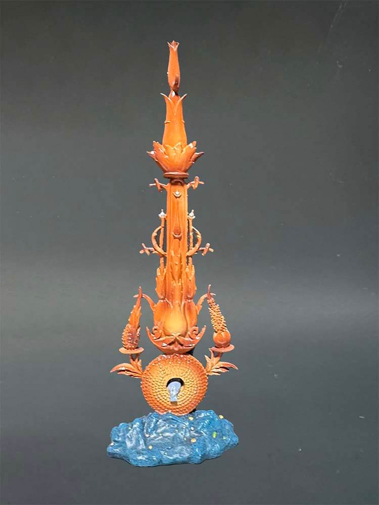 The Paradise Fountain statue, Hieronymus Bosch sculptures at Dutch Hospital United Kingdom interior and gift shop 