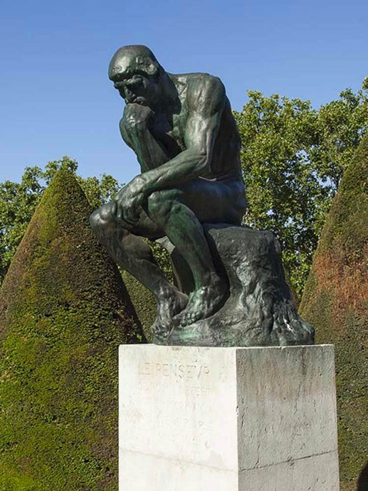 The Thinker sculpture, Auguste Rodin replica, bronze plated statue, museum-quality art