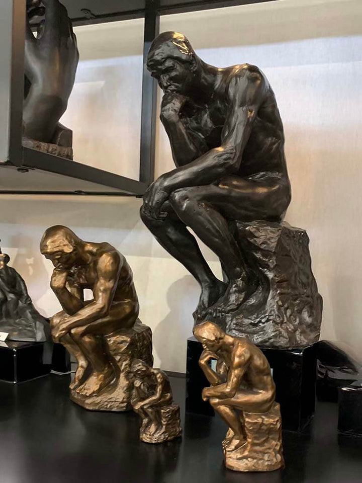  replica of Rodin's The Thinker, depicting a contemplative male figure symbolising deep thought and philosophy