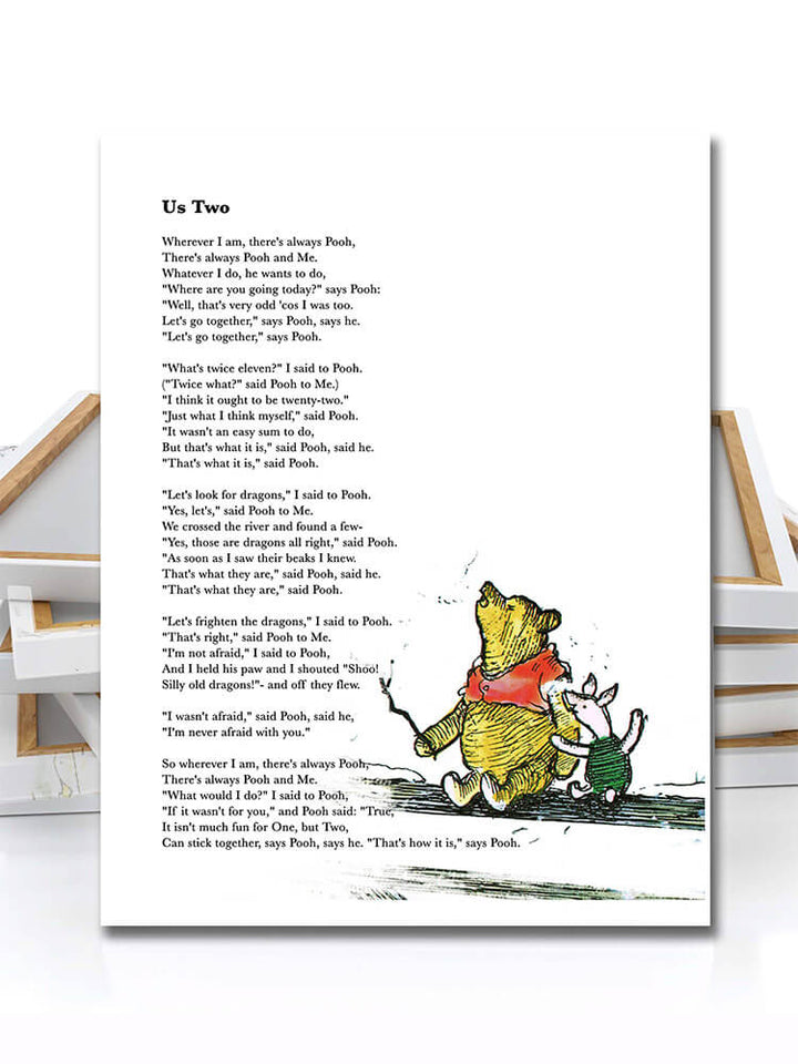 Us Two, Friendship Poem by A. A. Milne, Winnie The Pooh Quotes Canvas Art