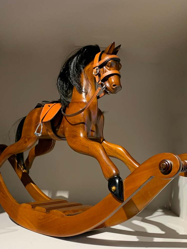 Victorian Rocking Horse, Vintage Wooden Rocking Horse
