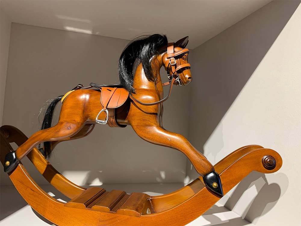 Vintage Wooden Rocking Horse