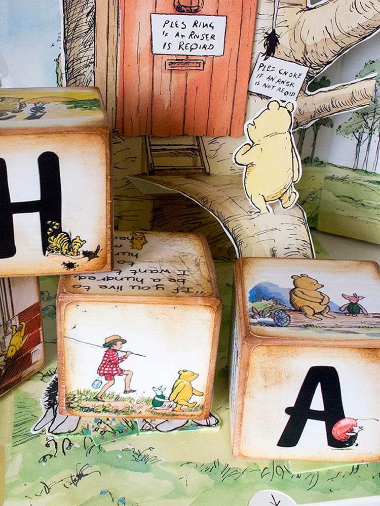 Winnie-the-Pooh Baby Blocks, Wooden Toy Blocks,  Classic Winnie the Pooh Nursery