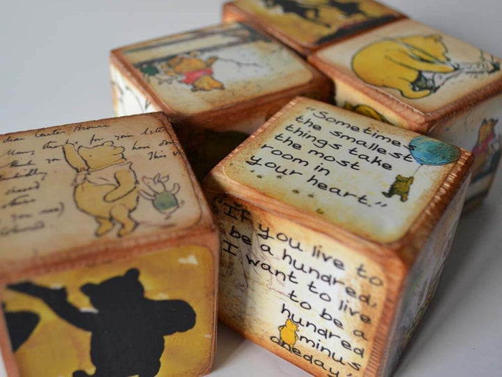 Classic Winnie The Pooh Personalised Wooden Blocks
