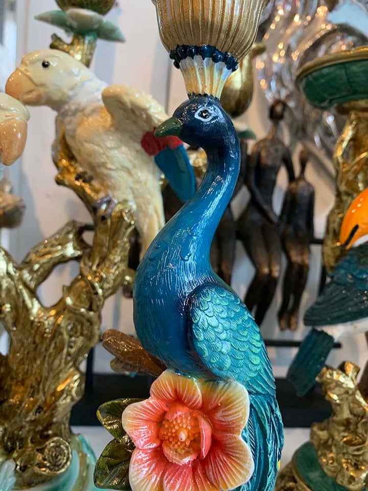 peacock candle holder