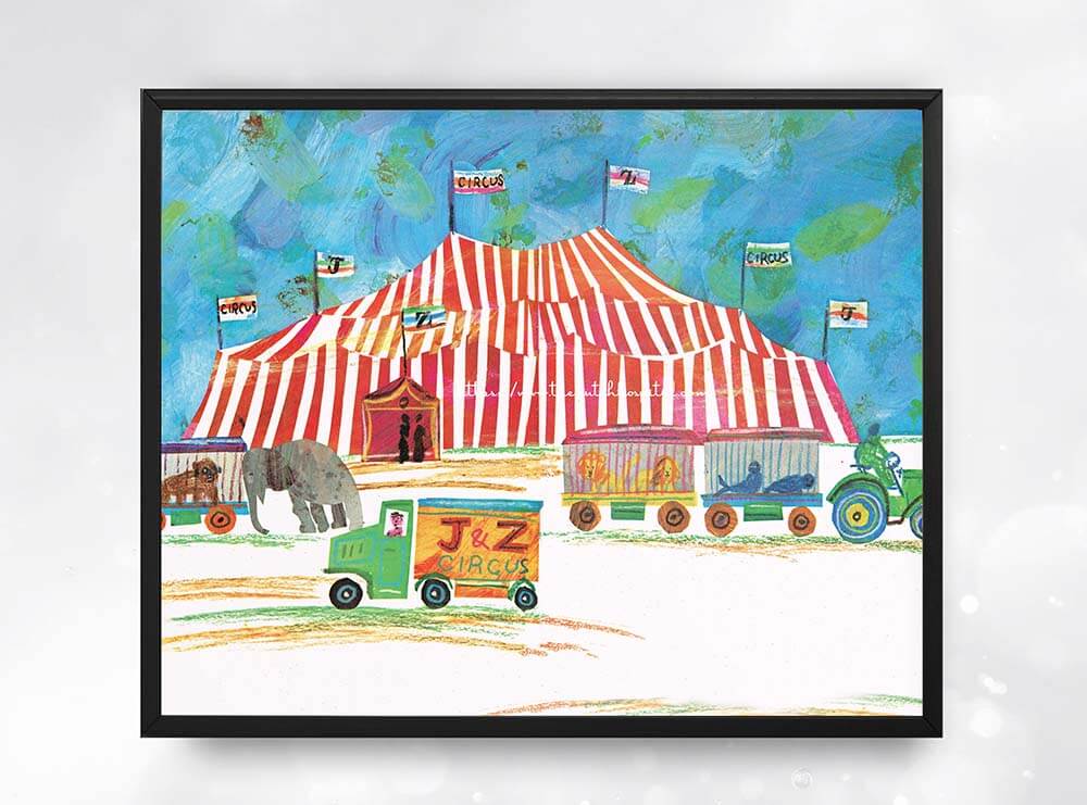circus wall art, vintage big top nursery decor, circus themed nursery art, antique circus poster print, old fashioned circus nursery, vintage carnival nursery wall art