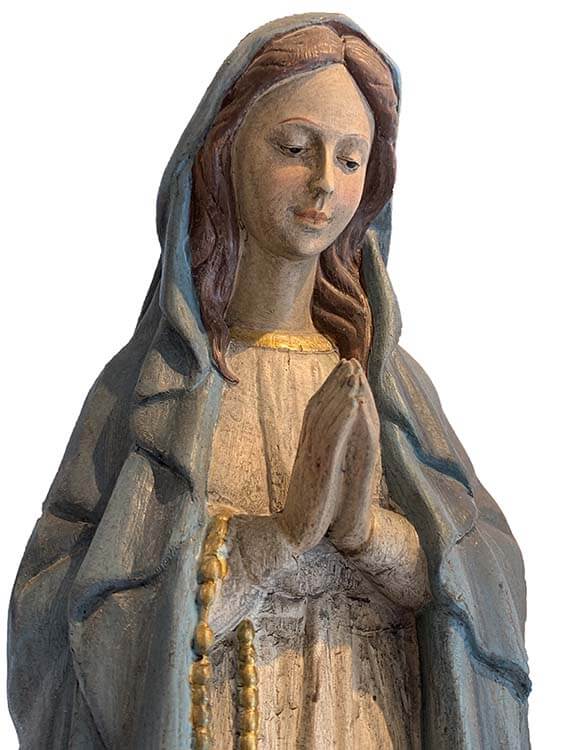 Maria figurine blue robe coat
