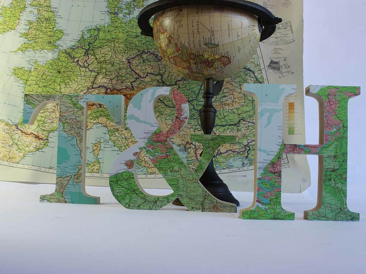 A-Z map atlases location letters, bride and groom map selection, unique and custom map location