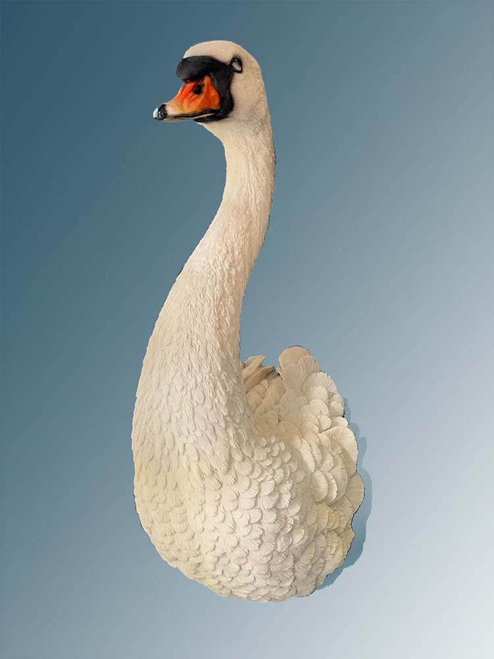 Swan wall decor, Large white swan room decoration
