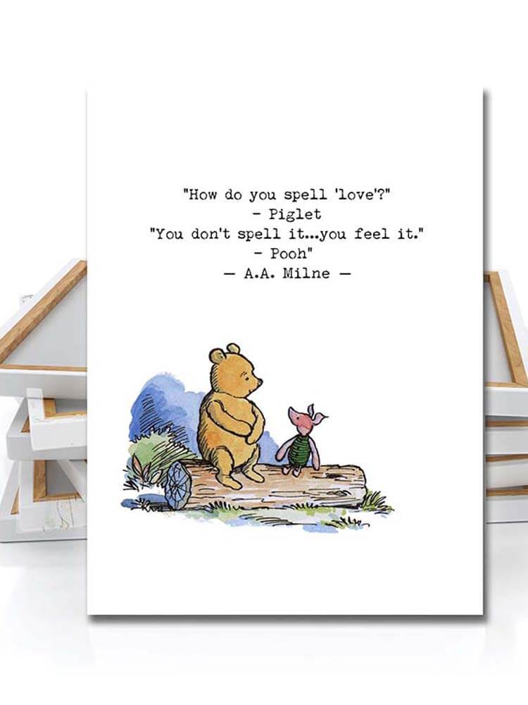 Winnie the Pooh Quote Canvas, How Do you Spell Love