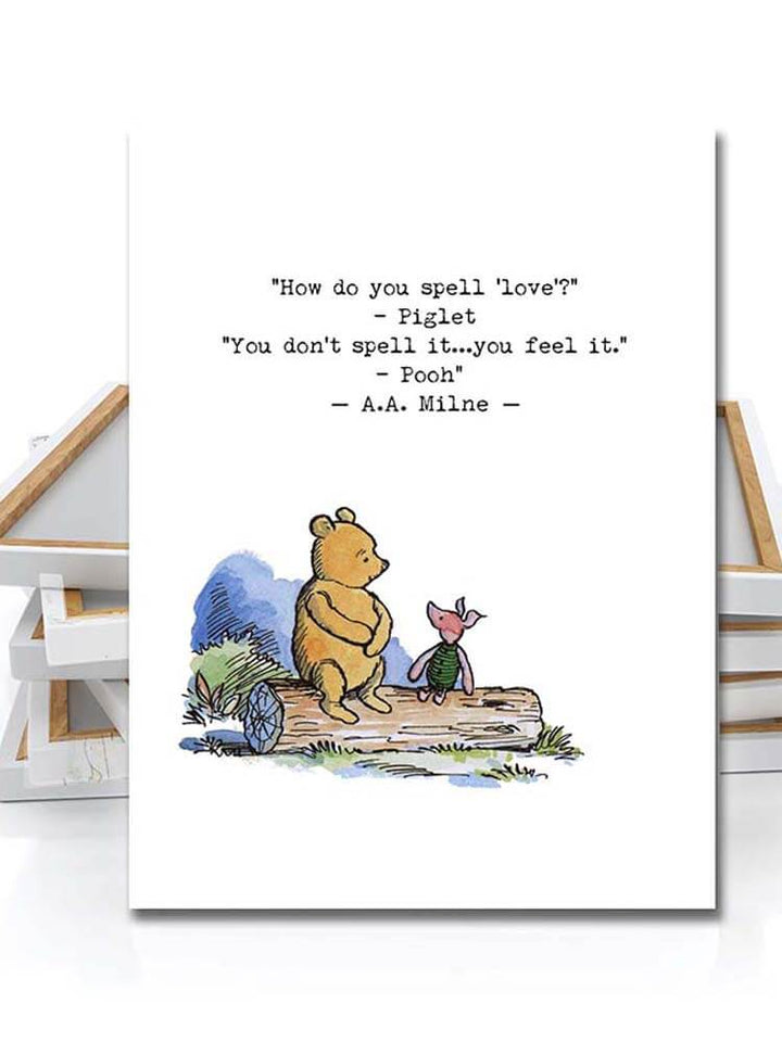 Winnie the Pooh Quote Canvas, How Do you Spell Love