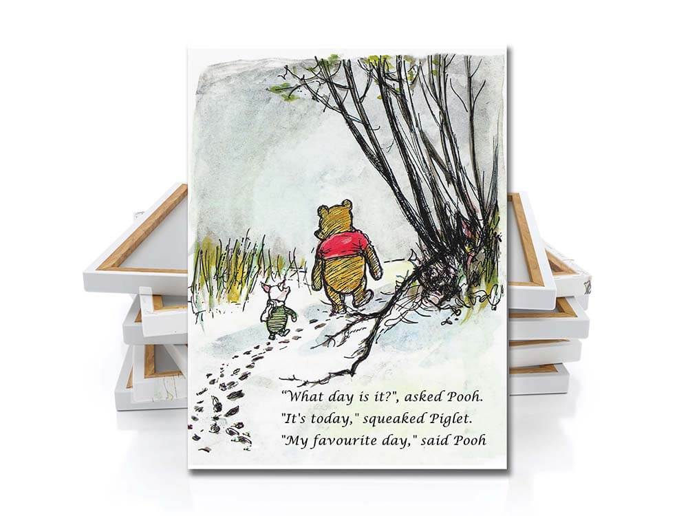 Winnie The Pooh Wall Art Canvas, What day is it, My favourite day 