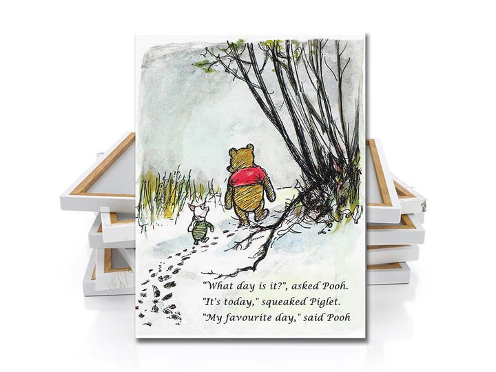 Winnie The Pooh Wall Art Canvas, What day is it, My favourite day 