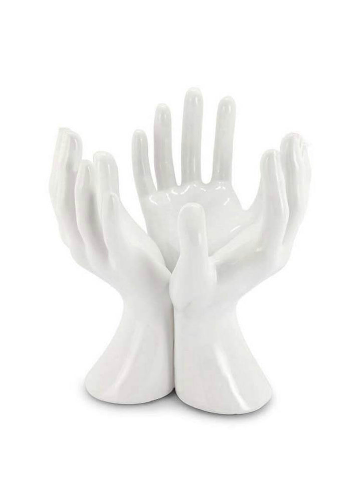 White ceramic hand-shaped  vase