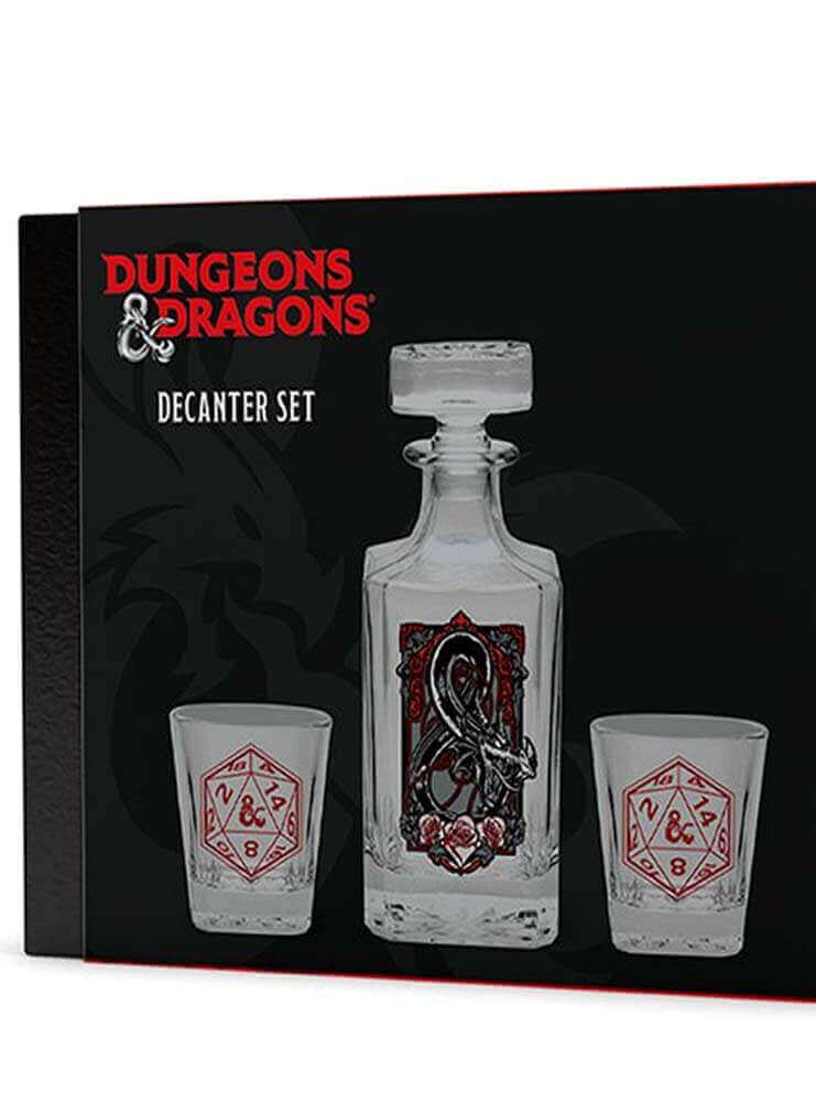 Dungeons & Dragons Decanter Set | 18cm Glass Bottle & 2 Glasses