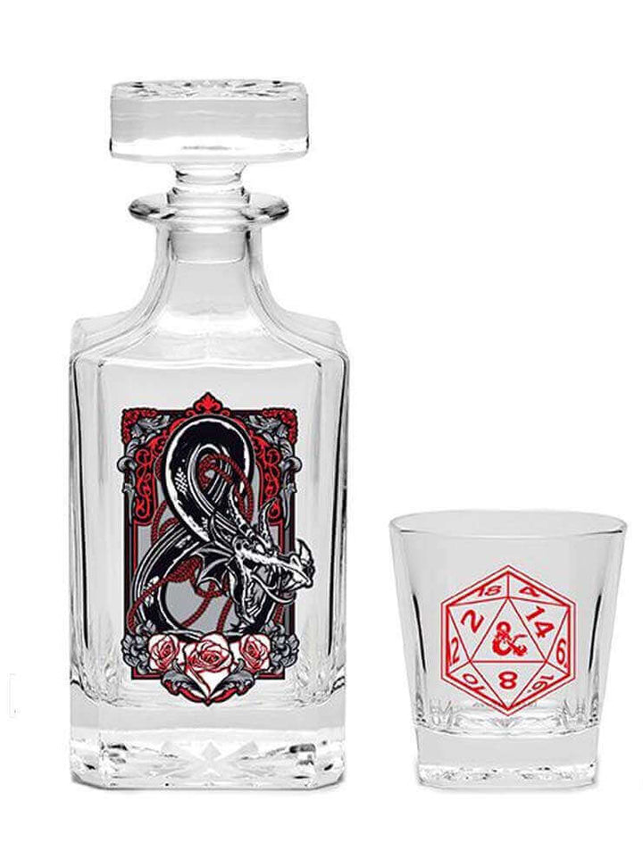 Dungeons & Dragons Decanter Set | 18cm Glass Bottle & 2 Glasses