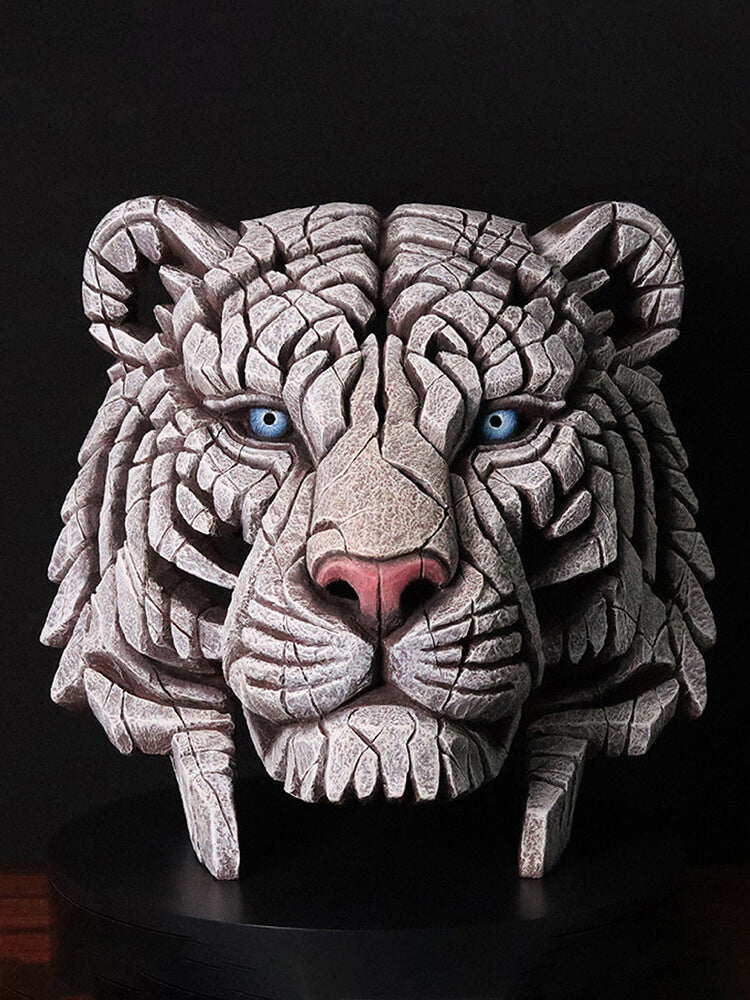 large white tiger, Bengali tiger bust by Edge Sculpture