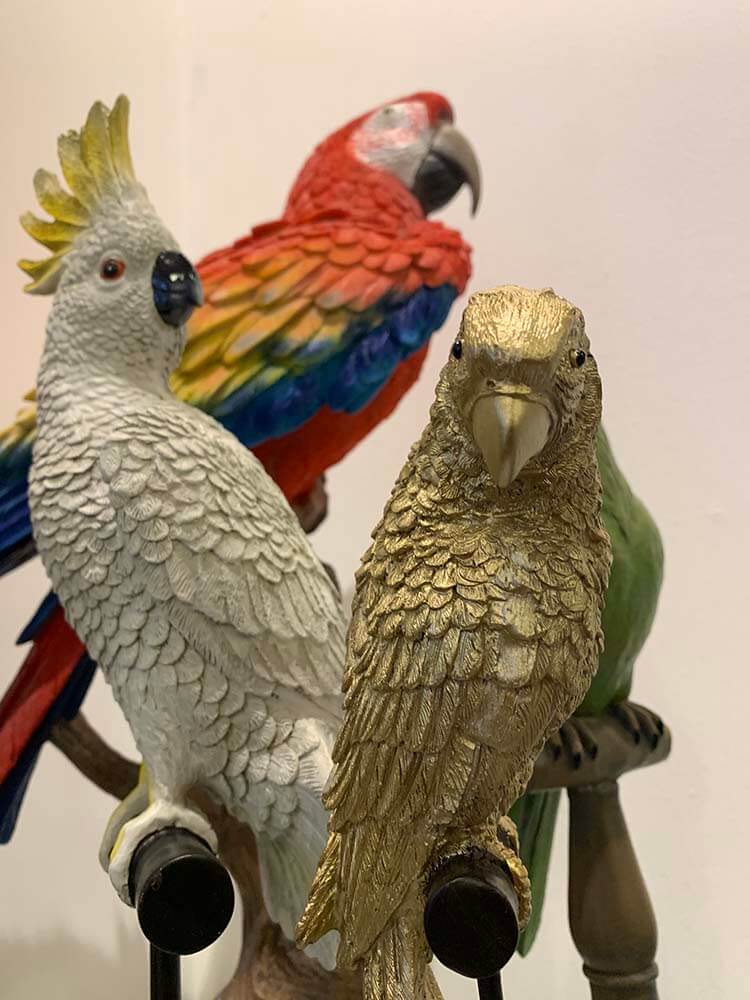 gold parrot ornament figurine