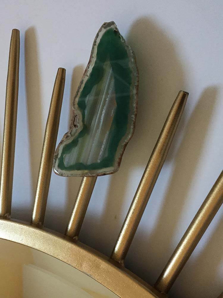 Agate Mirror, Sunburst Wall mirror Gold, Sun mirror 