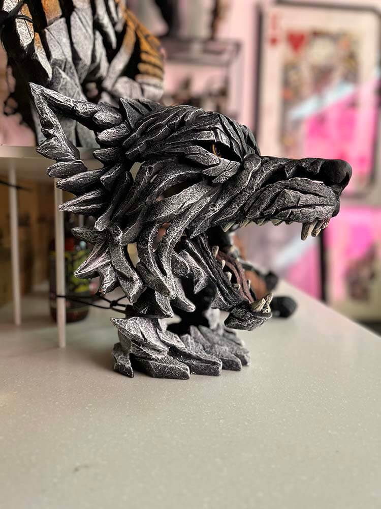 wolf head, edge sculptures