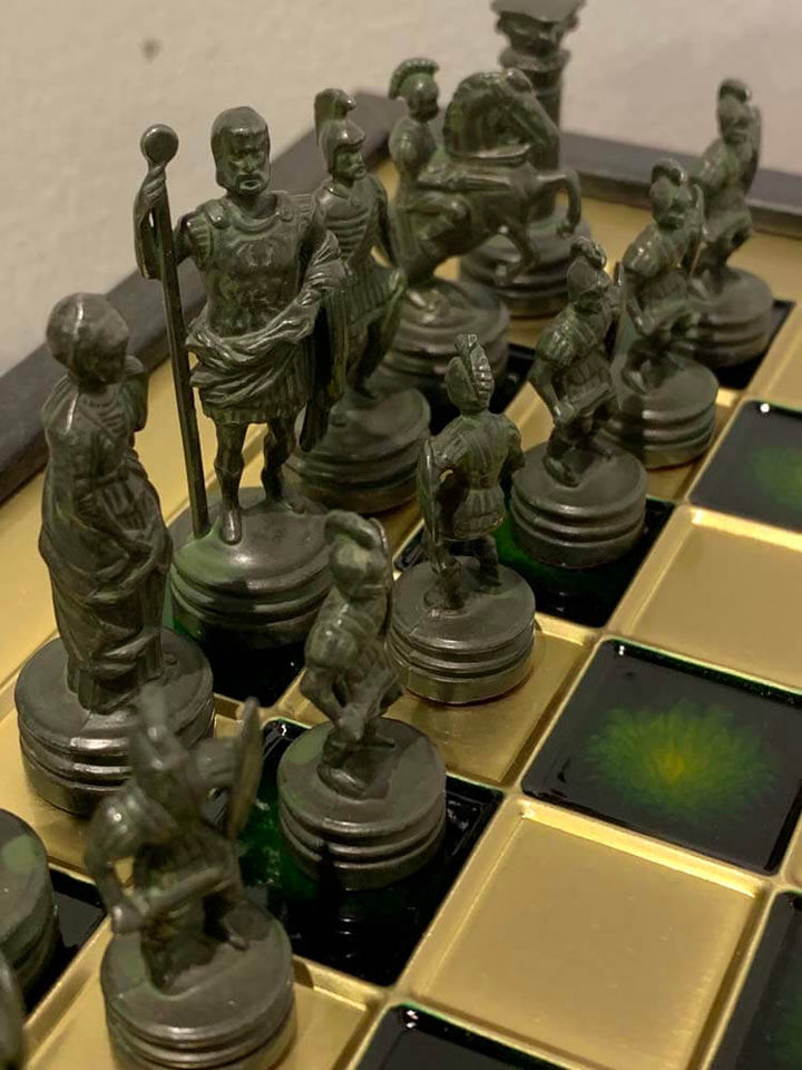 Metal Chess Set ,Greek Roman Period Chess Pieces, 30cm
