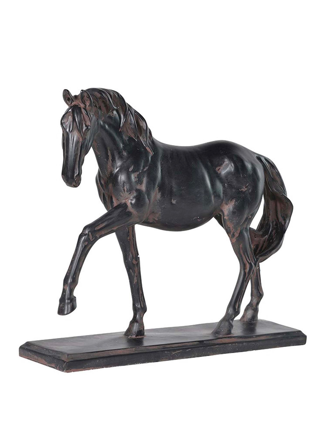 Horse, Prancing Horse on Base, Animal Sculpture, Black Horse
