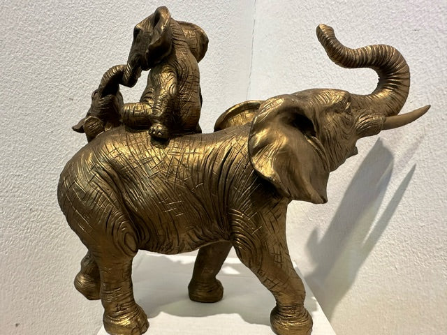 Elephant & Baby in Bronze